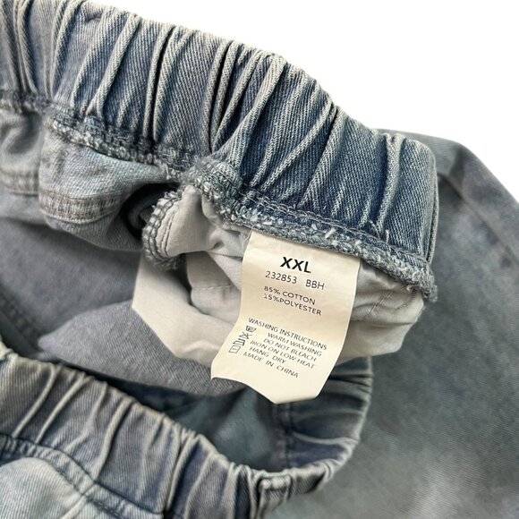 Flamingals Womens Elastic Waist Straight Leg Ankle Jeans Size XXL Stretch Pullon - Picture 4 of 9